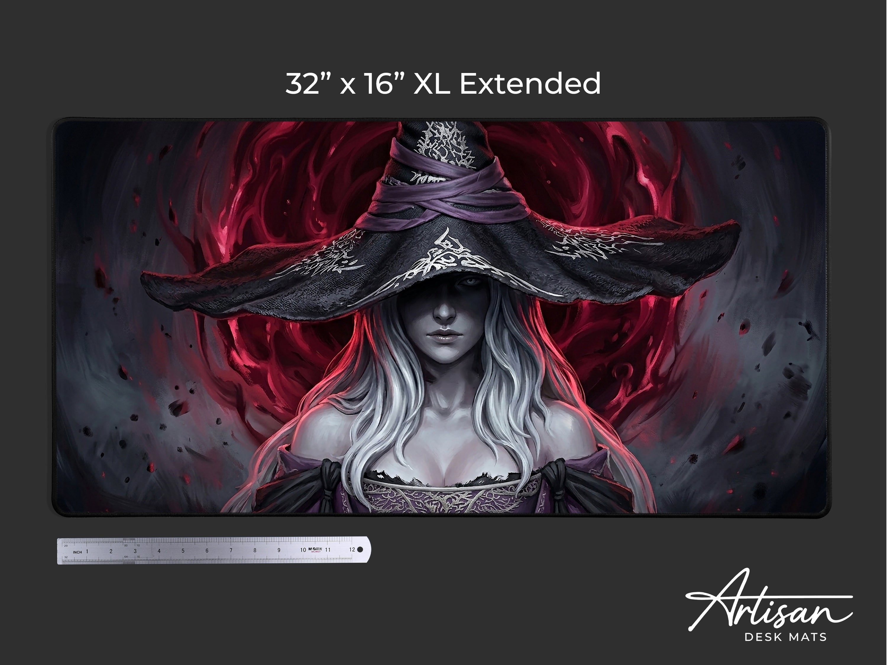 Recluse Desk Mat, Nightreign Gaming Mousepad, XL Neoprene Dark Fantasy Elden Ring Sorcerer