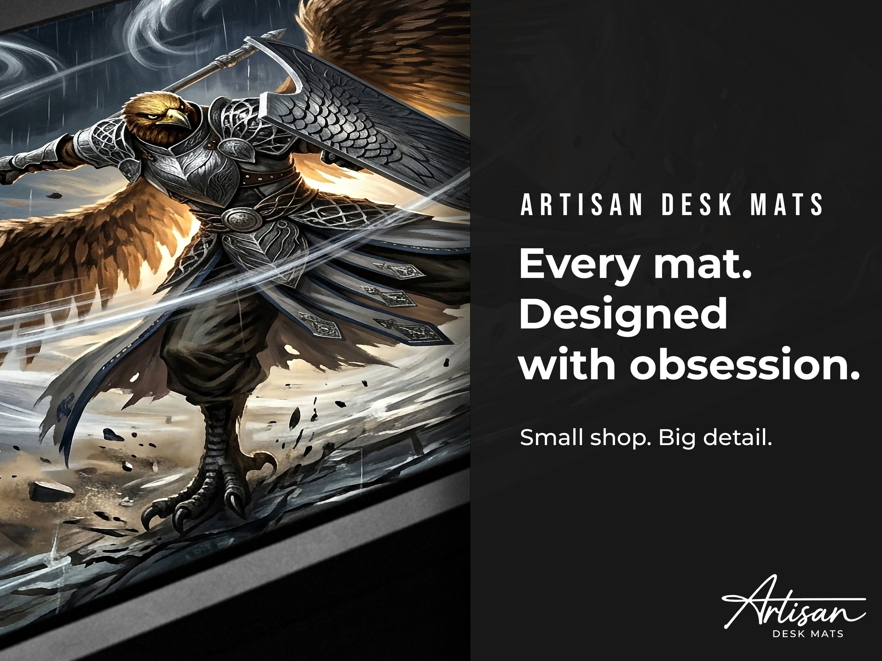 Guardian Desk Mat, Nightreign Gaming Mousepad, XL Neoprene Dark Fantasy Elden Ring