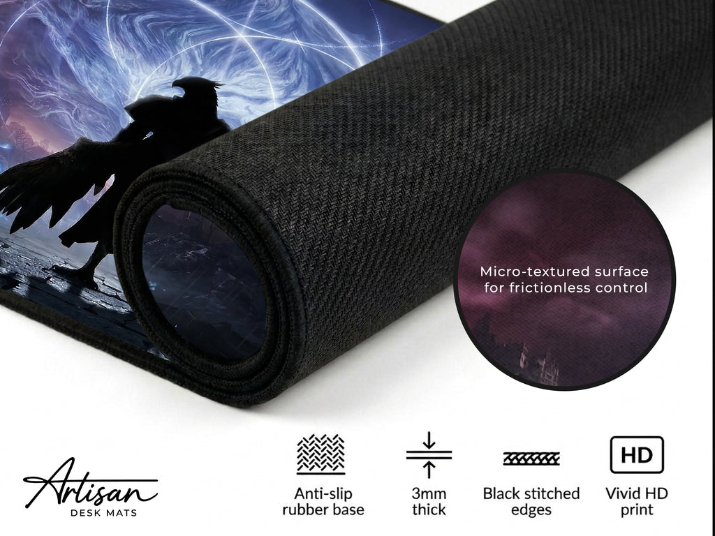 Guardian Nightreign Desk Mat, Elden Ring Wall Art Style Mousepad, XL Neoprene Gothic Gaming