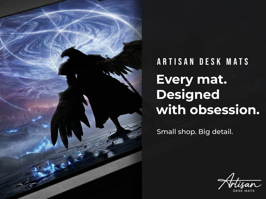 Guardian Nightreign Desk Mat, Elden Ring Wall Art Style Mousepad, XL Neoprene Gothic Gaming