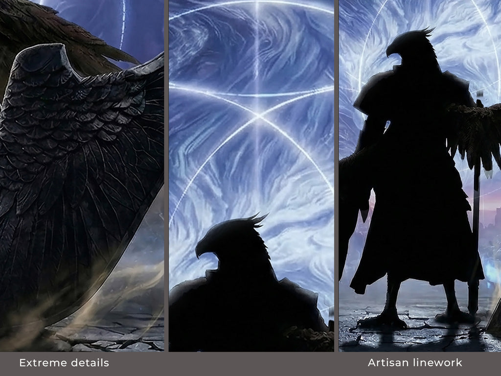 Guardian Nightreign Desk Mat, Elden Ring Wall Art Style Mousepad, XL Neoprene Gothic Gaming