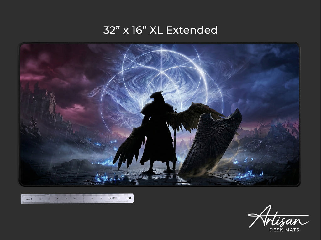 Guardian Nightreign Desk Mat, Elden Ring Wall Art Style Mousepad, XL Neoprene Gothic Gaming