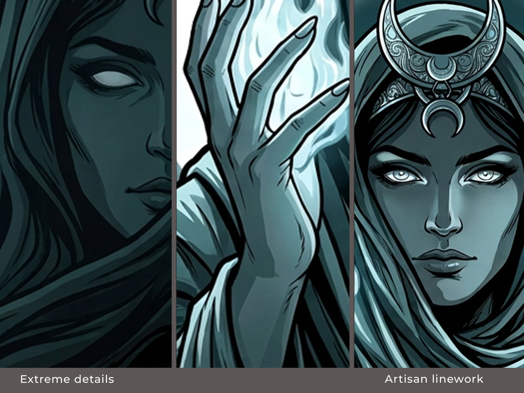 Hecate Moon Goddess Mousepad, Witchy Dark Fantasy Desk Mat, Gothic