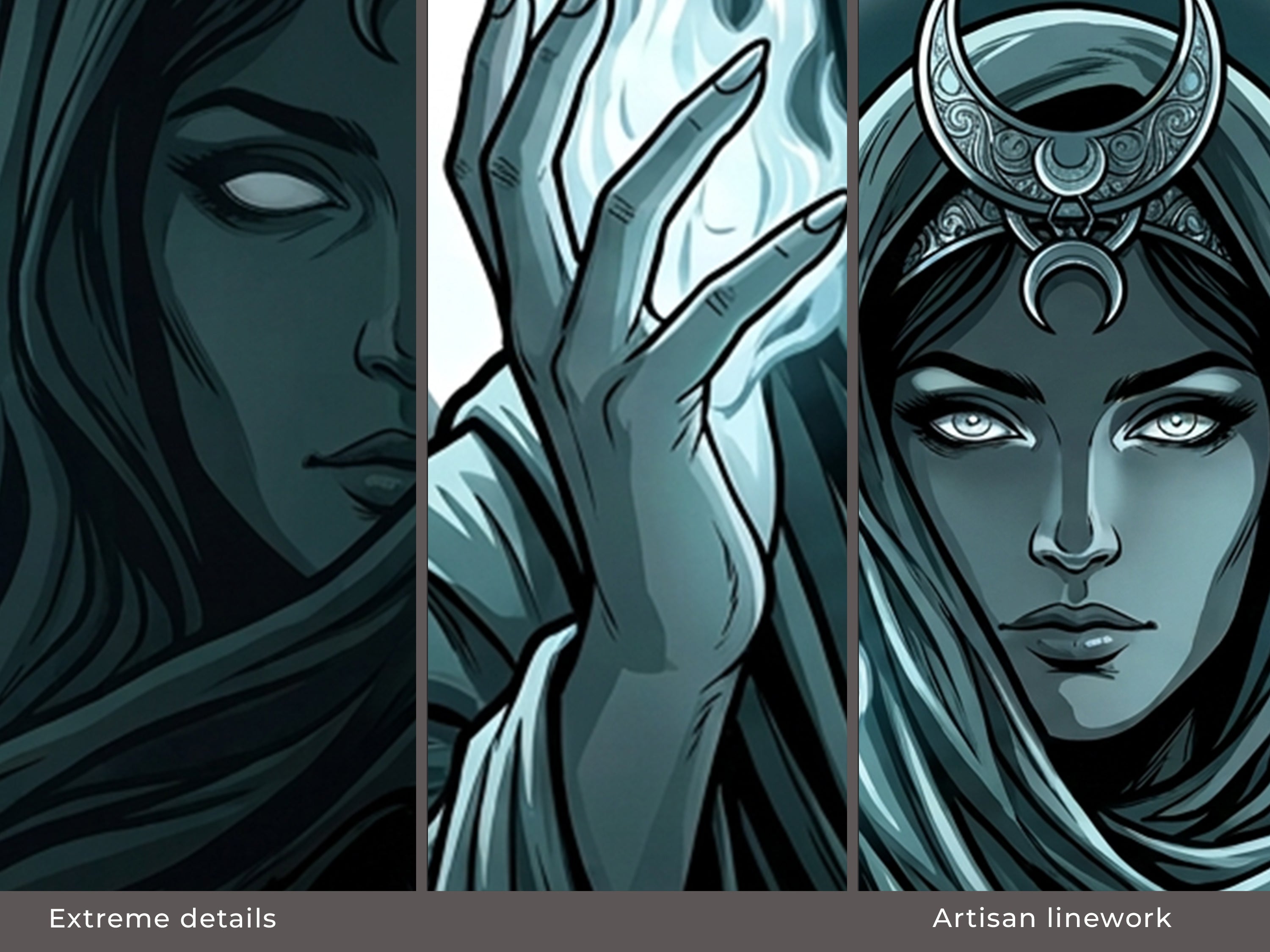 Hecate Moon Goddess Mousepad, Witchy Dark Fantasy Desk Mat, Gothic