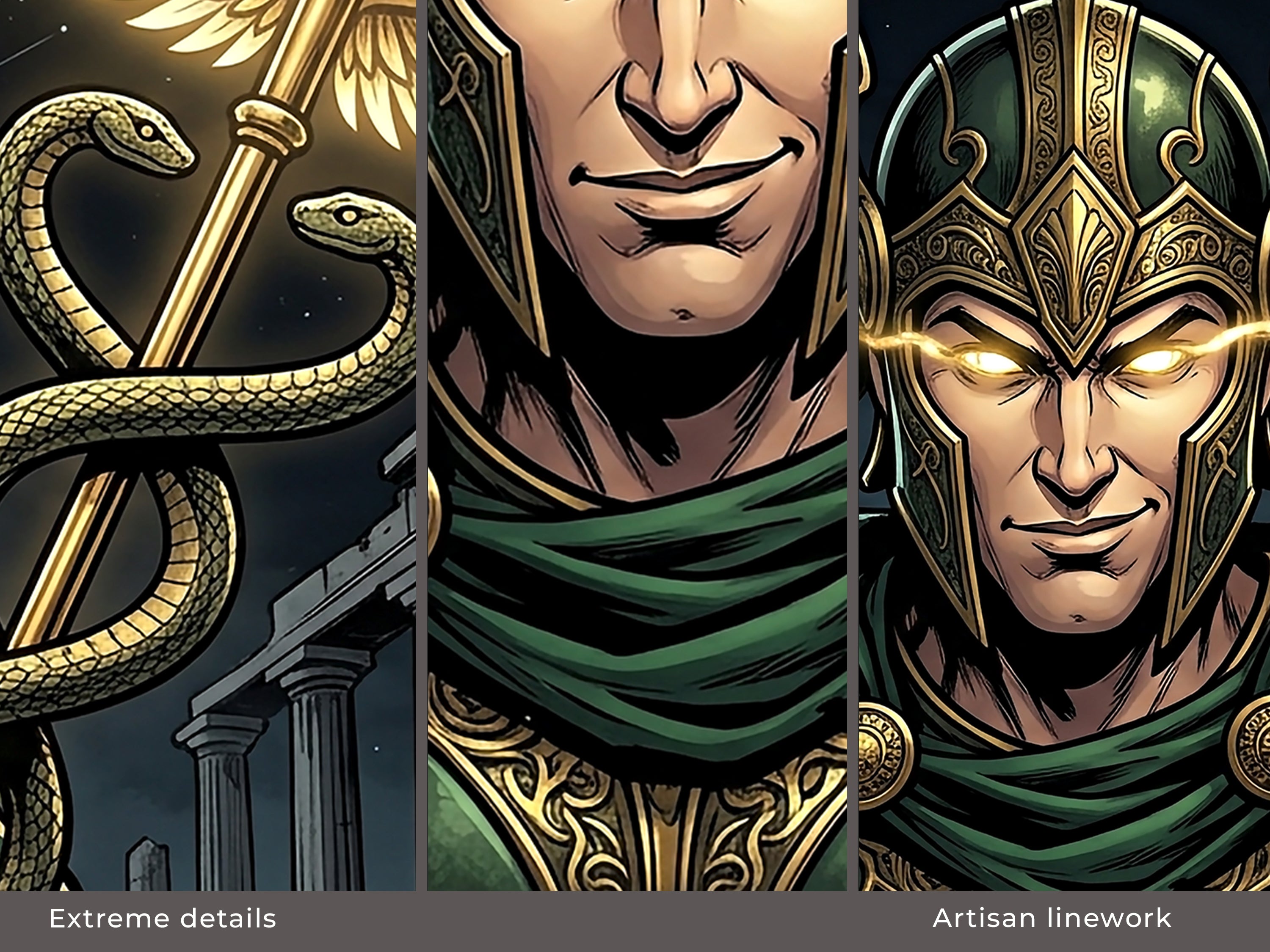 Hermes Desk Mat, Greek Mythology Mousepad, XL Neoprene Gaming Mat, Messenger of the Gods