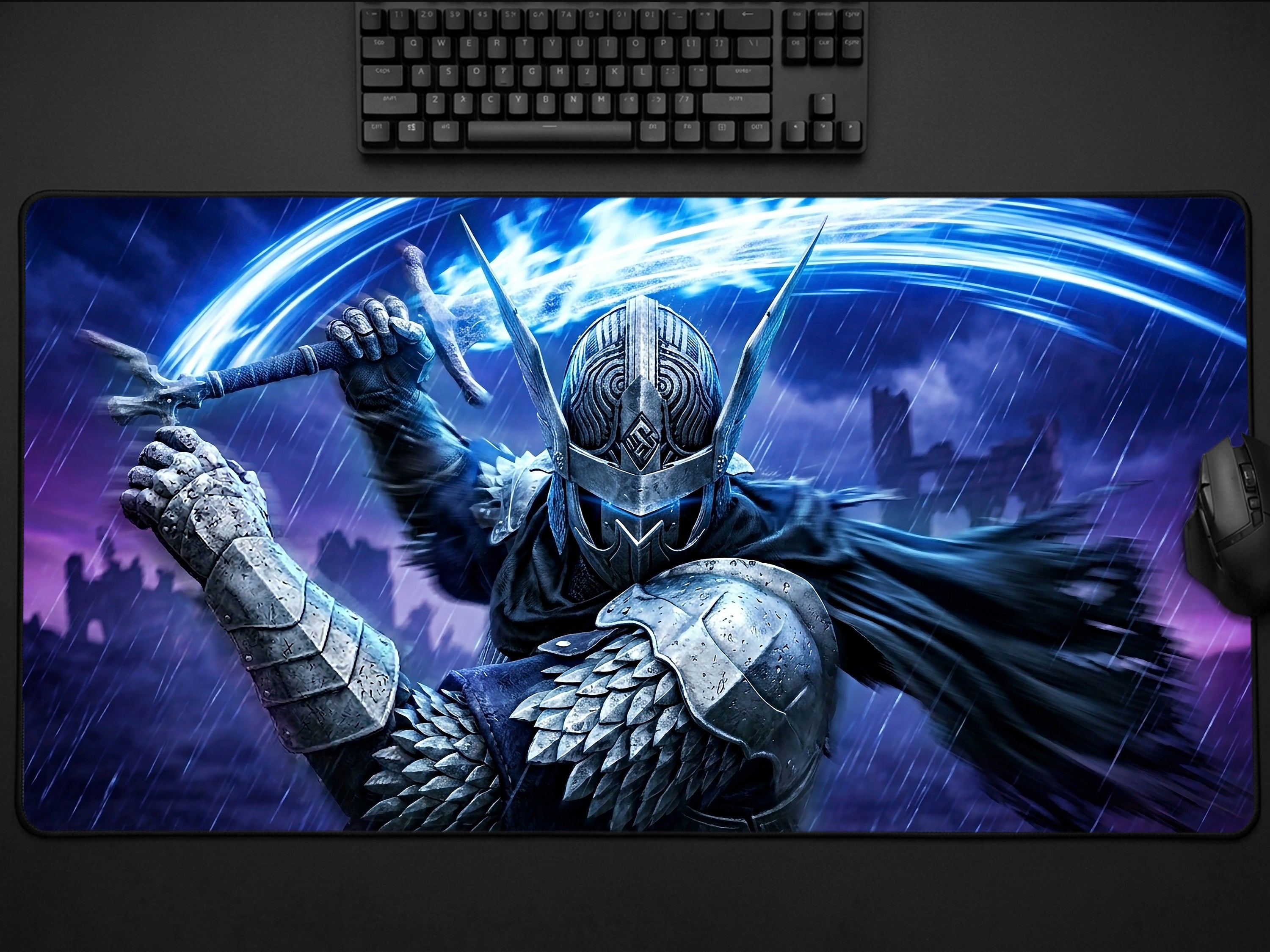 Wylder Nightreign Desk Mat, Elden Ring Gaming Mousepad, XL Neoprene Dark Fantasy