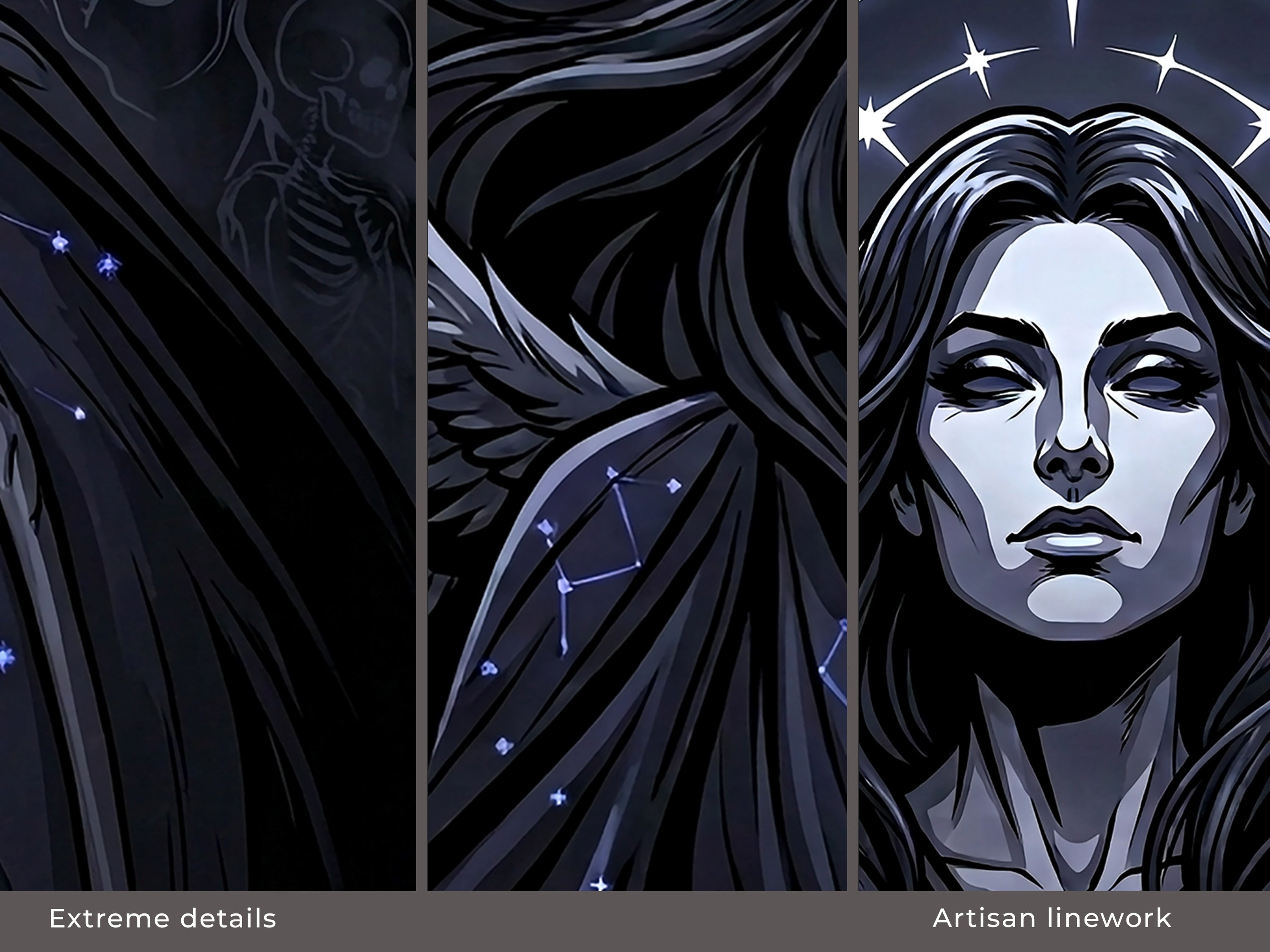 Nyx Goddess of Night Mousepad, Dark Celestial Mythology Desk Mat