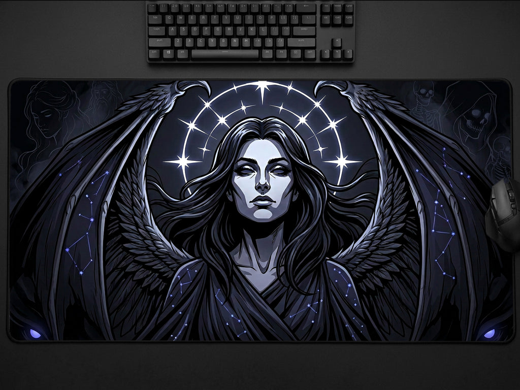 Nyx Goddess of Night Mousepad, Dark Celestial Mythology Desk Mat