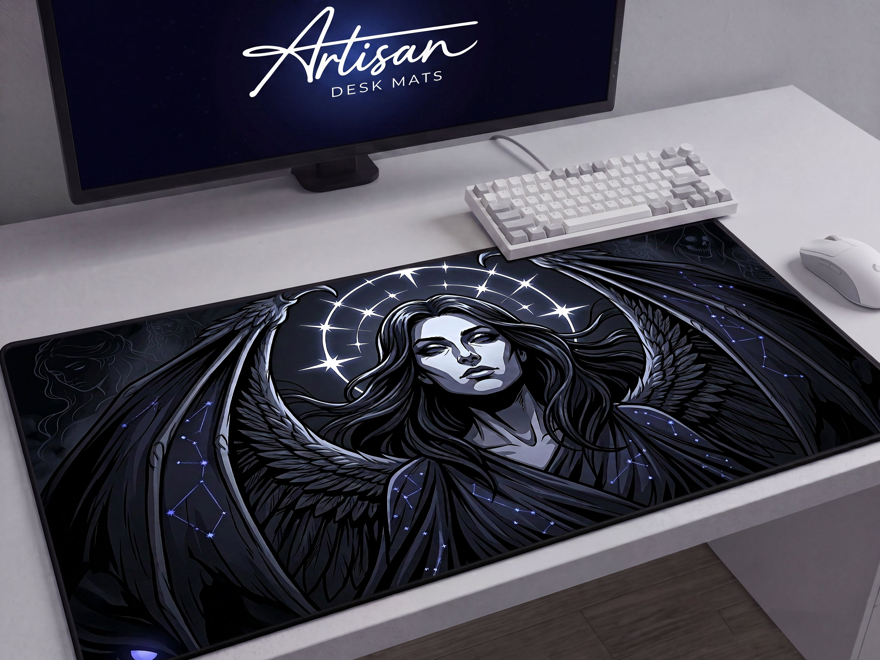 Nyx Goddess of Night Mousepad, Dark Celestial Mythology Desk Mat