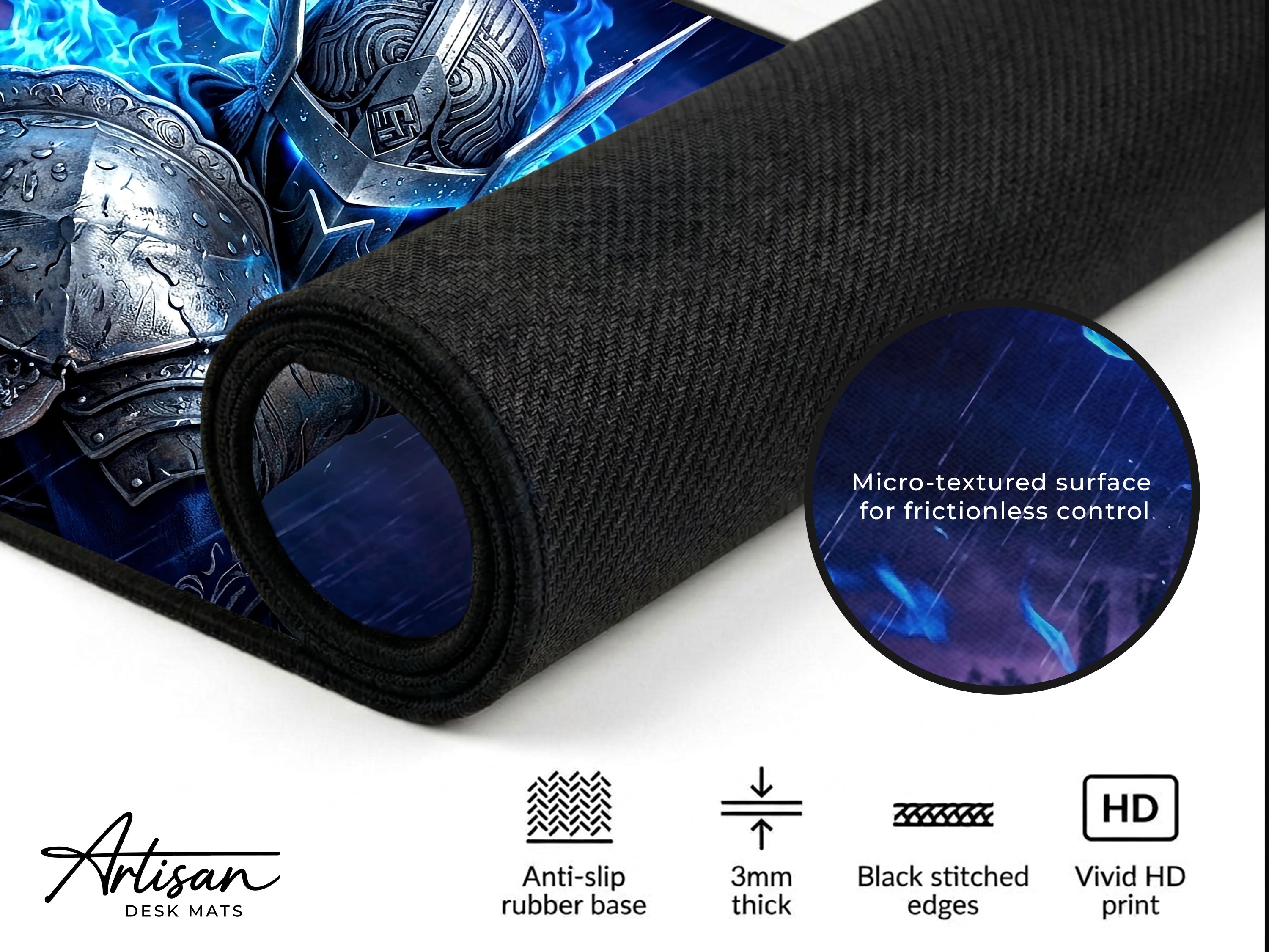 Wylder Nightreign Desk Mat, Elden Ring Gift for Gamer, XL Neoprene Dark Fantasy Mousepad