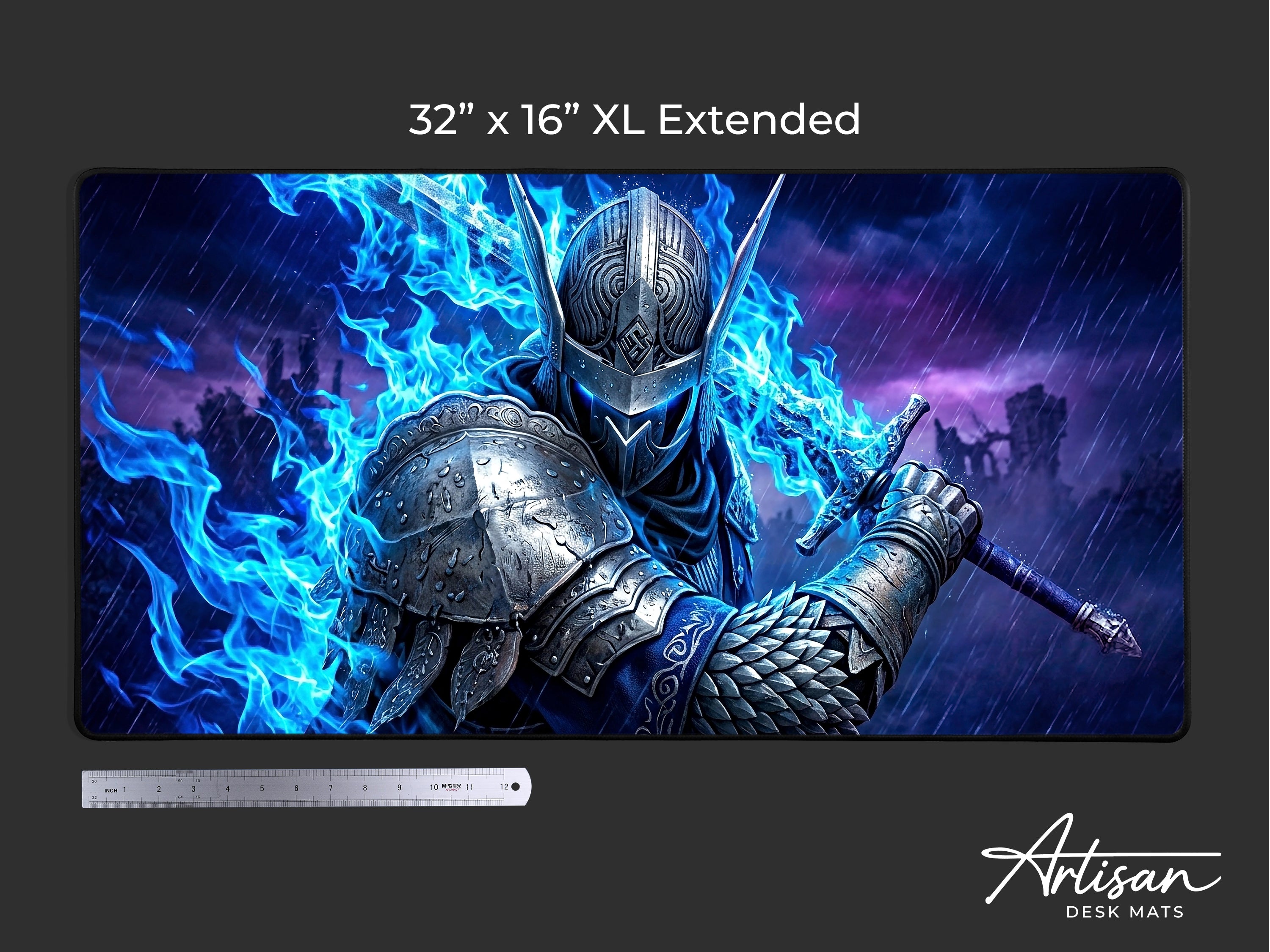 Wylder Nightreign Desk Mat, Elden Ring Gift for Gamer, XL Neoprene Dark Fantasy Mousepad