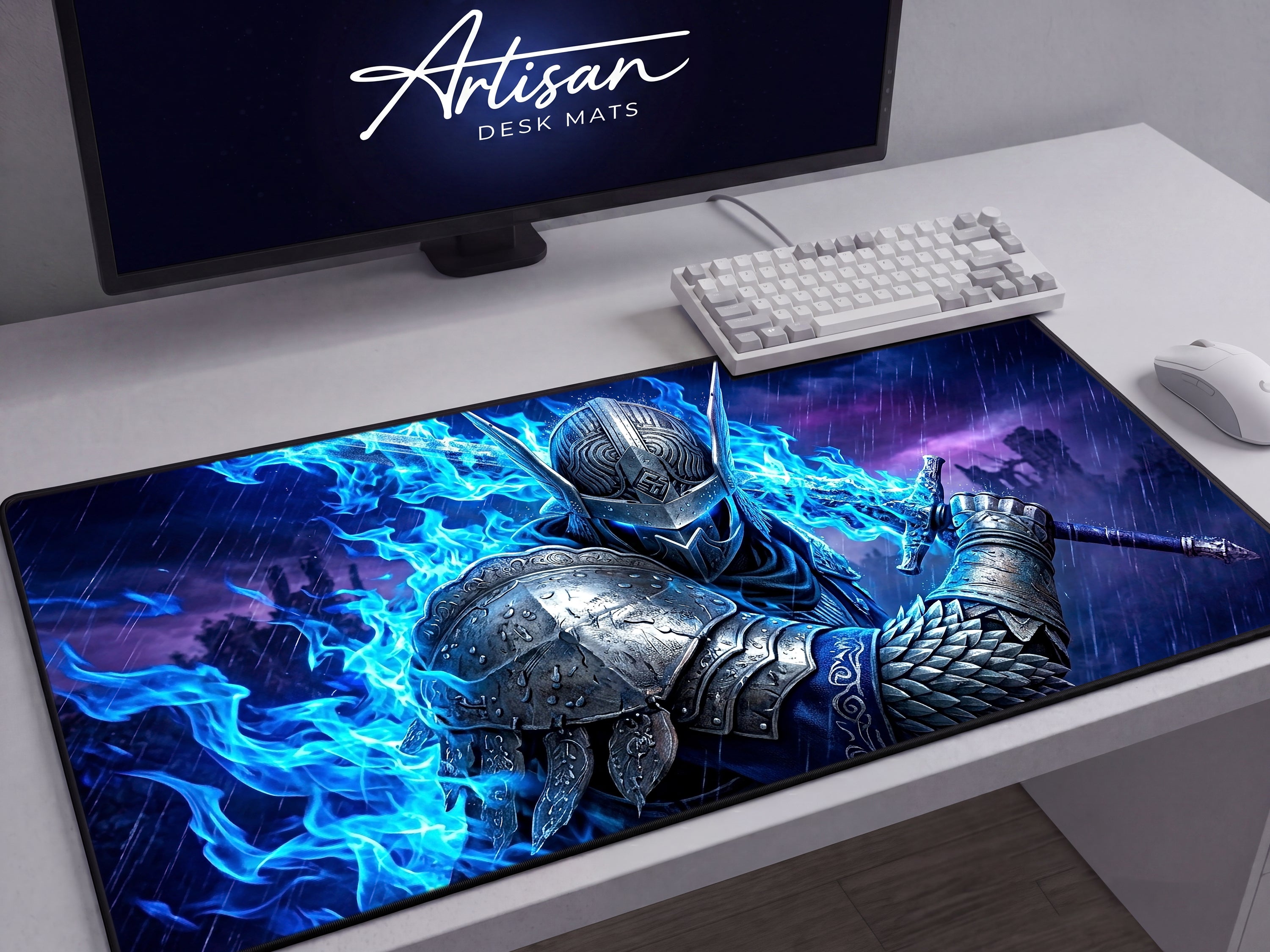 Wylder Nightreign Desk Mat, Elden Ring Gift for Gamer, XL Neoprene Dark Fantasy Mousepad