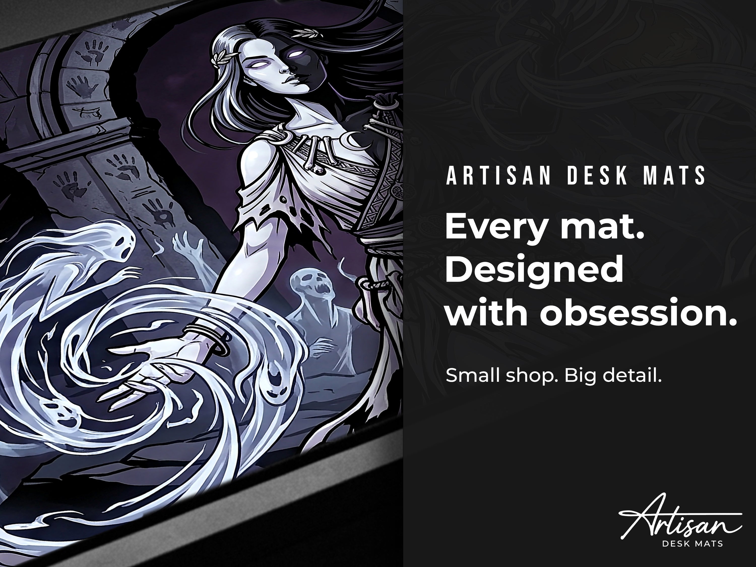 Melinoe Desk Mat, Goddess of Ghosts Mythology Mousepad, XL Neoprene Dark Fantasy
