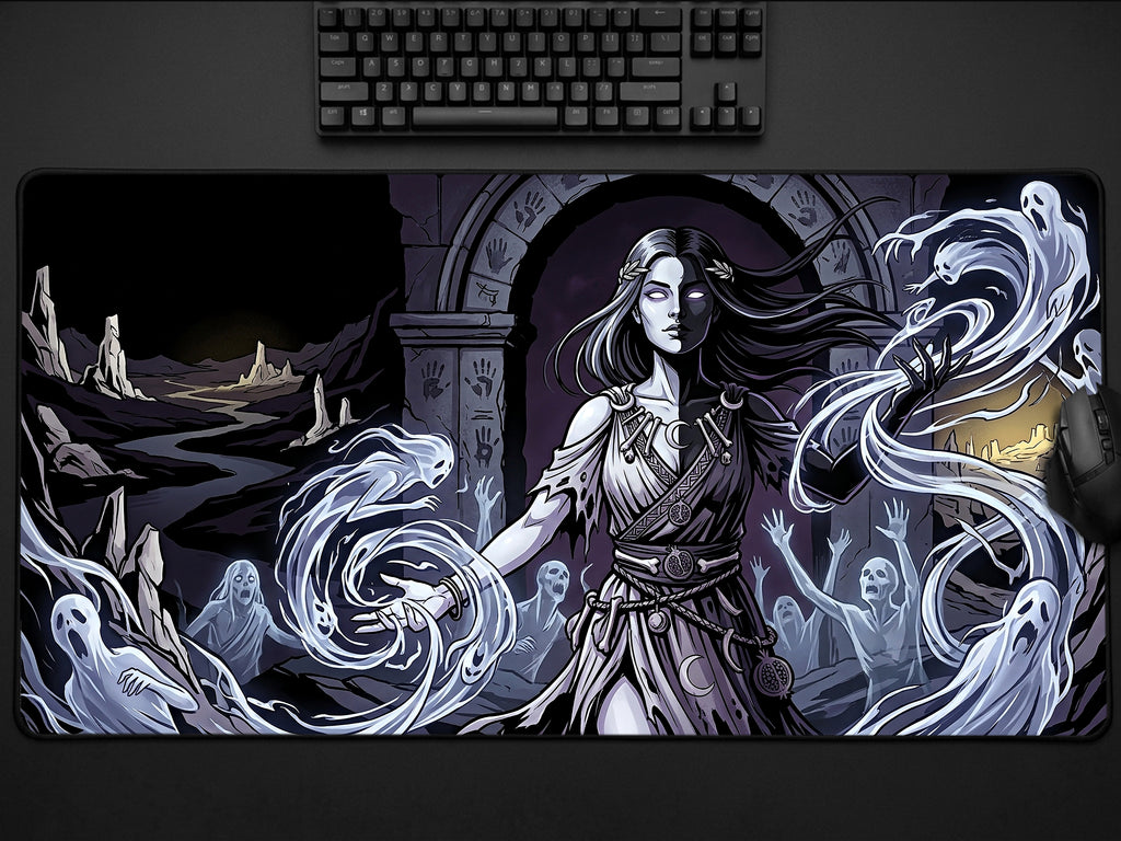 Melinoe Desk Mat, Goddess of Ghosts Mythology Mousepad, XL Neoprene Dark Fantasy