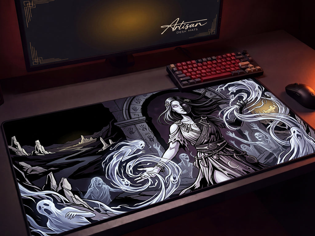 Melinoe Desk Mat, Goddess of Ghosts Mythology Mousepad, XL Neoprene Dark Fantasy