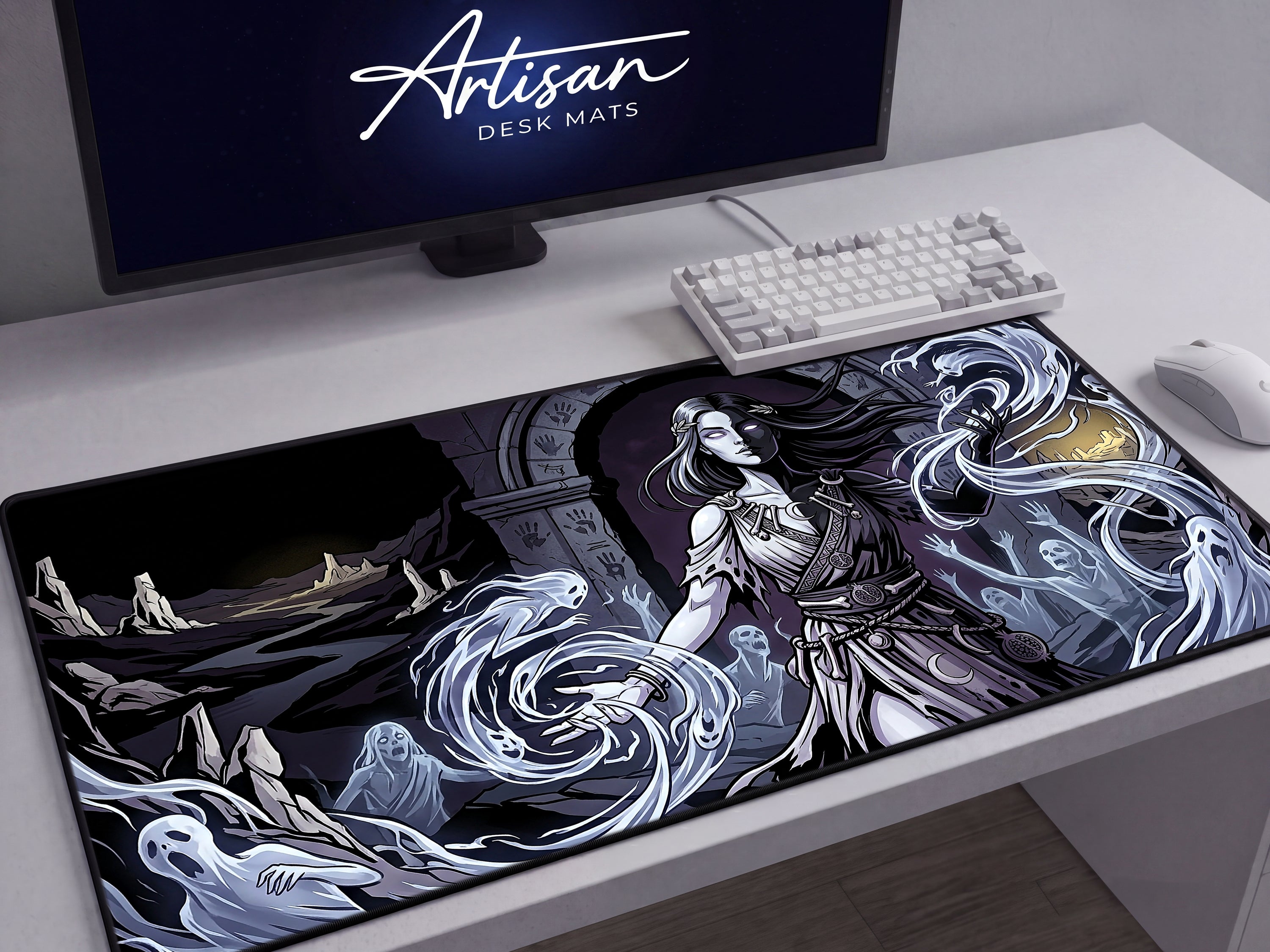 Melinoe Desk Mat, Goddess of Ghosts Mythology Mousepad, XL Neoprene Dark Fantasy