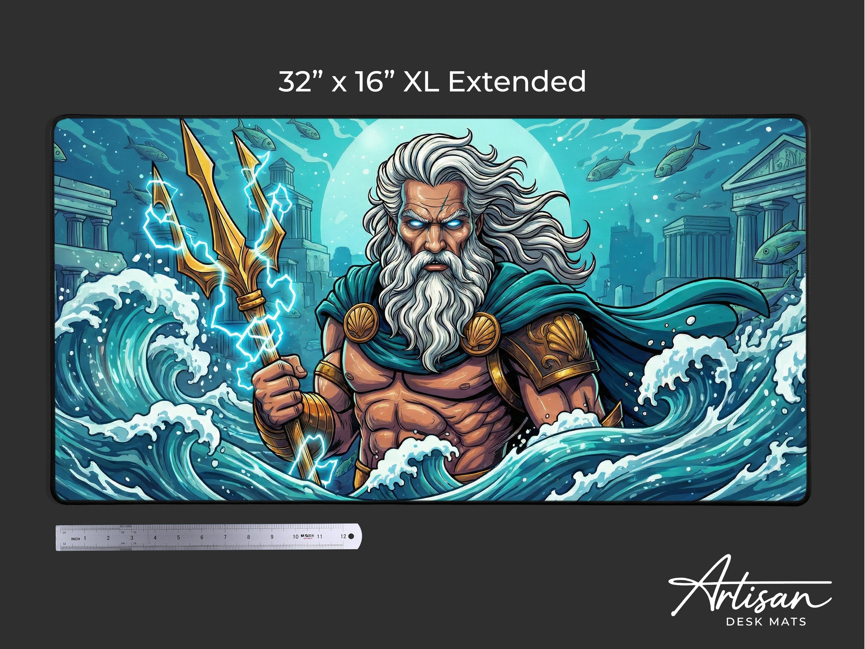 Poseidon Fantasy Greek Mythology Gaming Custom Desk Decor Mouse Pad