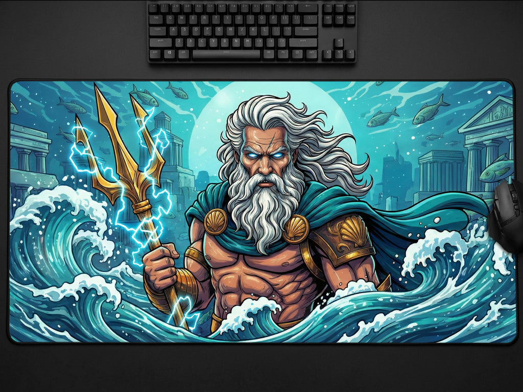Poseidon Fantasy Greek Mythology Gaming Custom Desk Decor Mouse Pad