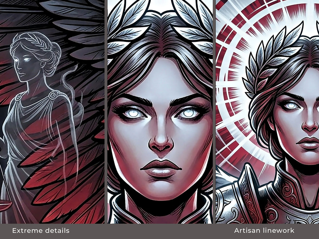 Nemesis Desk Mat, Greek Mythology Gaming Mousepad, XL Neoprene Dark Fantasy Goddess of Retribution