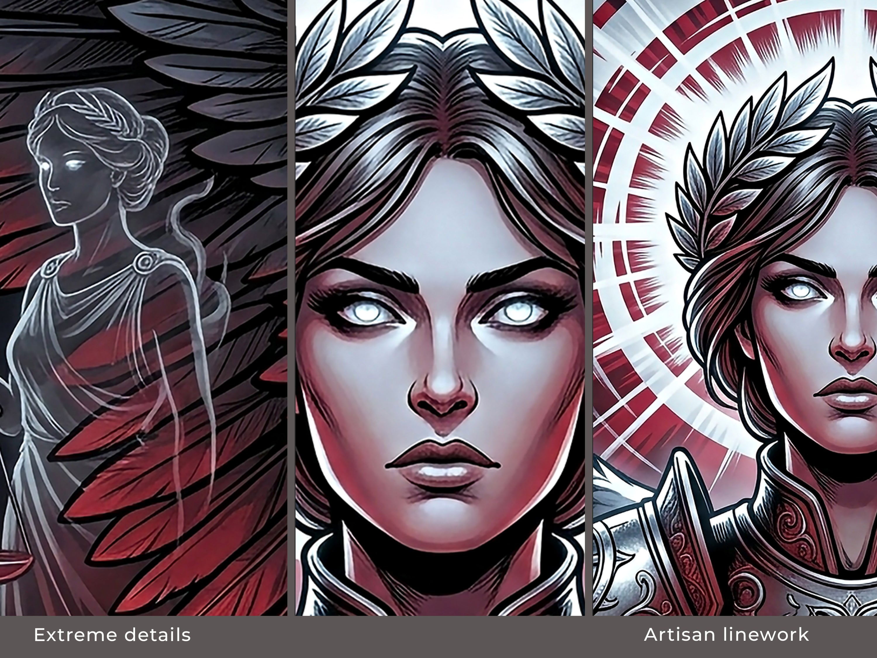 Nemesis Desk Mat, Greek Mythology Gaming Mousepad, XL Neoprene Dark Fantasy Goddess of Retribution