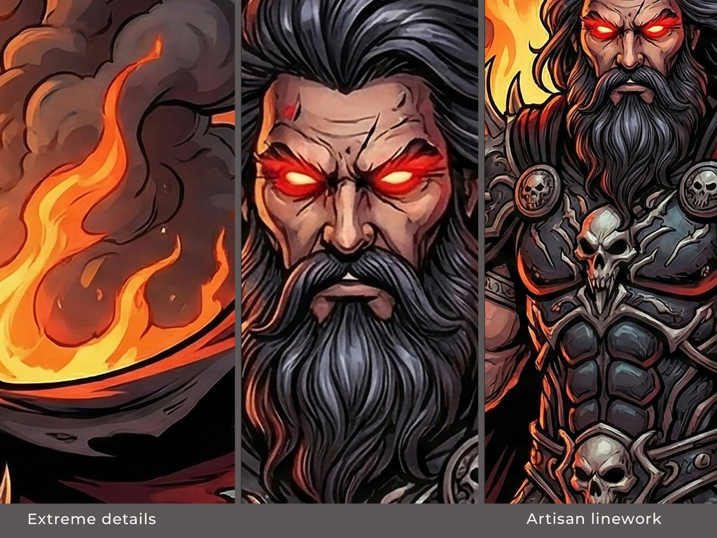 Hades Desk Mat for Dark Fantasy Gaming Setup ,Greek God of the Underworld Mousepad, Mythology Desk Accessory and Dark Gift for Gamers