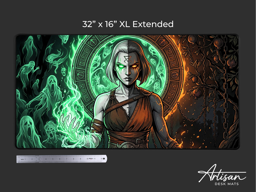 Melinoe, Hades 2 Inspired Desk Mat, Goddess of Ghosts Mythology Mousepad, XL Neoprene Dark Fantasy