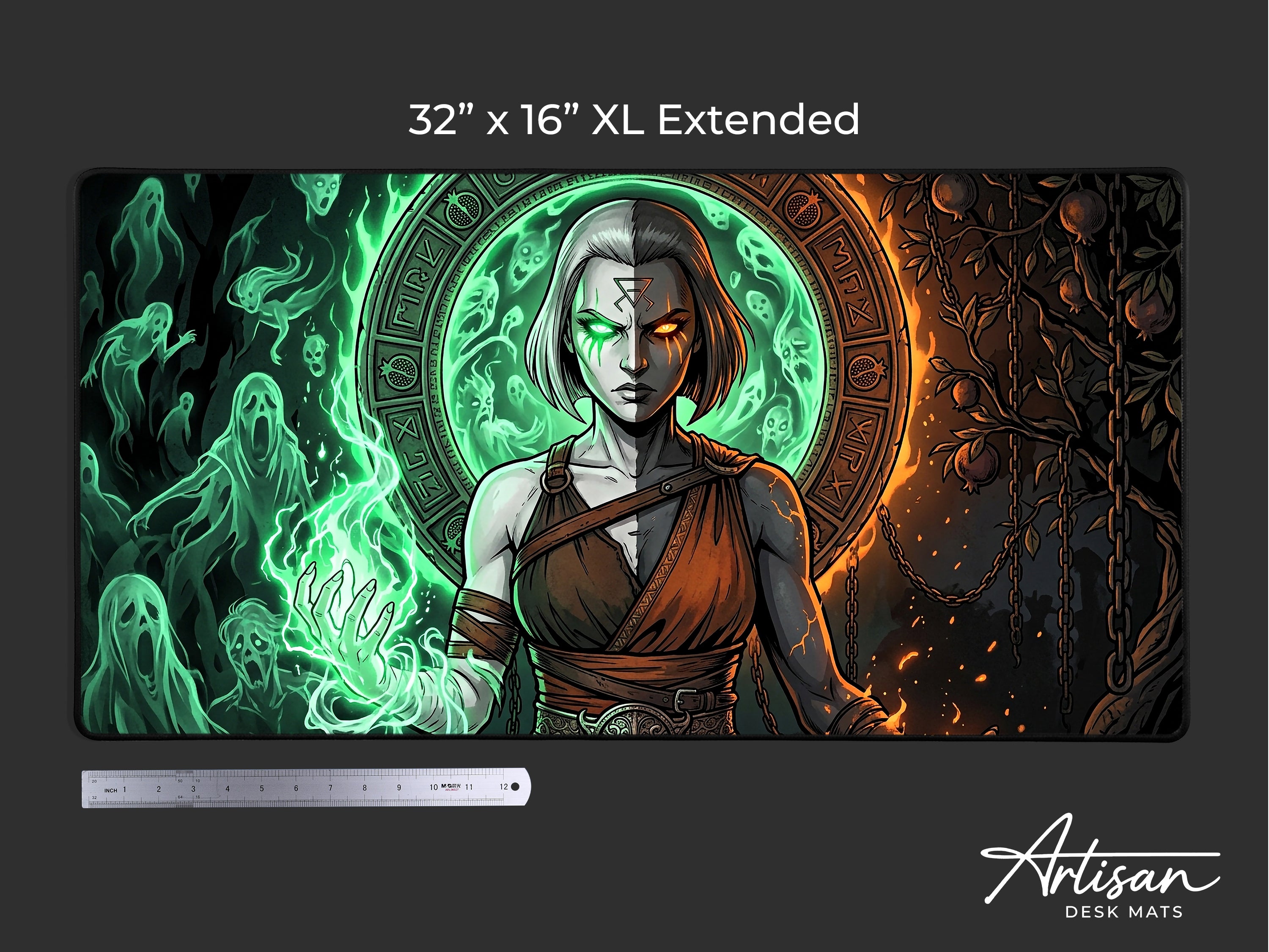 Melinoe, Hades 2 Inspired Desk Mat, Goddess of Ghosts Mythology Mousepad, XL Neoprene Dark Fantasy