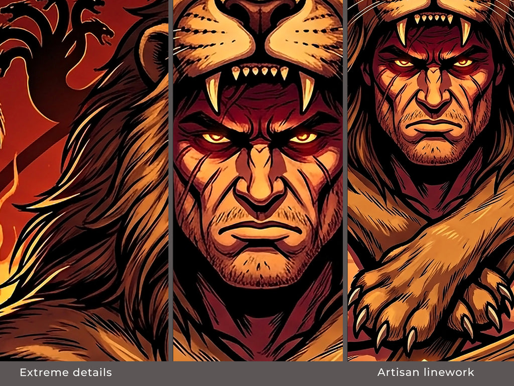 Heracles Desk Mat, Greek Mythology Gaming Mousepad, XL Neoprene Dark Fantasy God of Strength