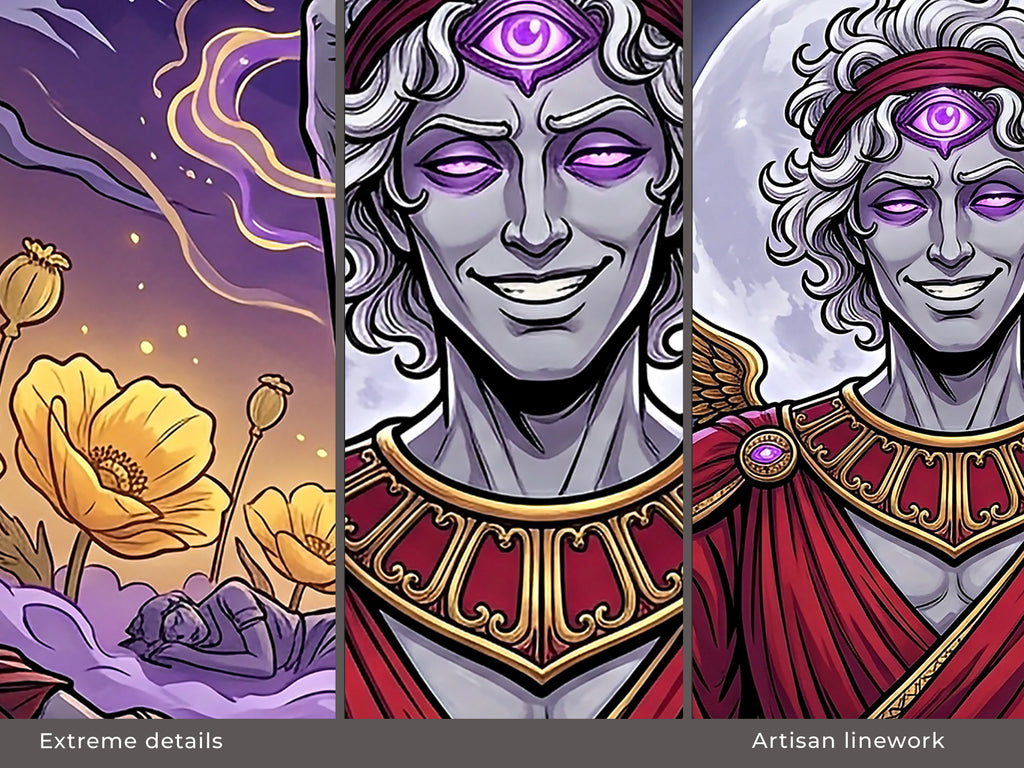 Hypnos Desk Mat, Greek God of Sleep Mythology Mousepad, XL Neoprene Dark Fantasy Dream God