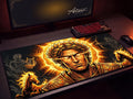 Apollo Desk Mat, Greek God Mythology Mousepad, XL Neoprene Dark Fantasy Sun God